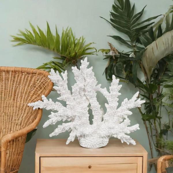 Imagem de ESCULTURA CORAL DECOR POLIRESINA BRANCO 27cm (FLORARTE)