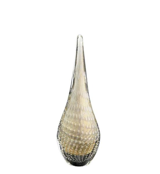 Imagem de Escultura Cristal Murano Cinza Ouro 24K São Marcos 37Cm 001