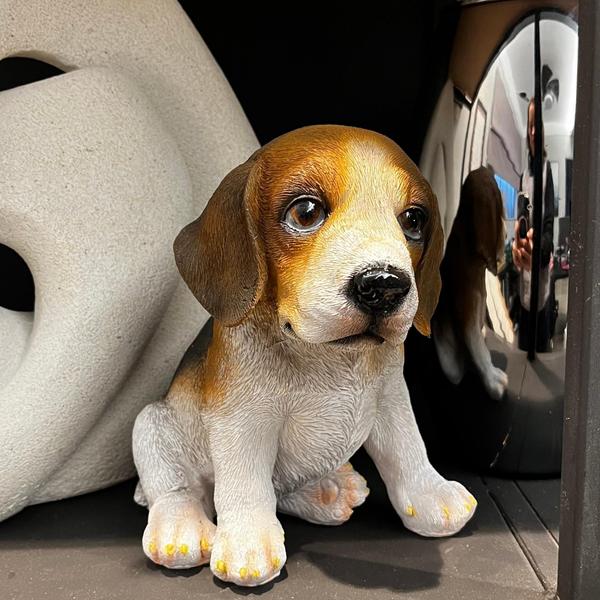 Imagem de Escultura De Cachorro Beagle Filhote Decorativo