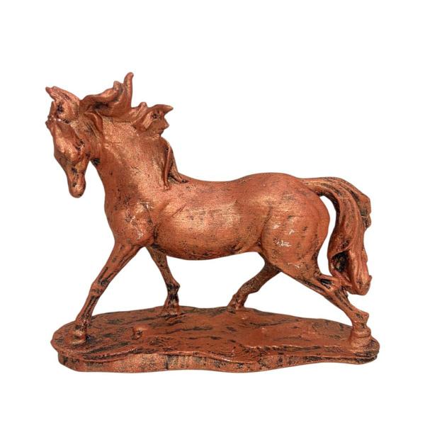 Imagem de Escultura De Cavalo Galopante Na Base Dourado Prata Bronze