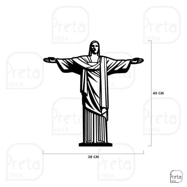 Imagem de Escultura de Parede Decoração Cristo Redentor 40x38cm