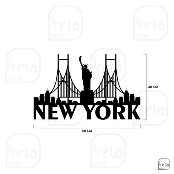 Imagem de Escultura de Parede Decorativo Cidade New York 50x30cm