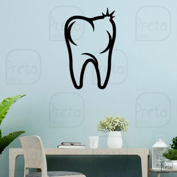 Imagem de Escultura de Parede Decorativo Profissão Dentista 50x31cm