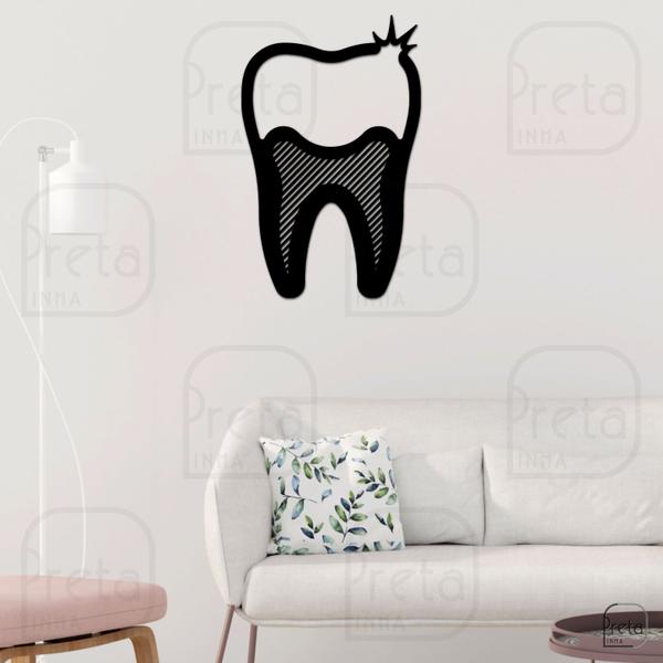 Imagem de Escultura de Parede Decorativo Profissão Dentista 50x31cm