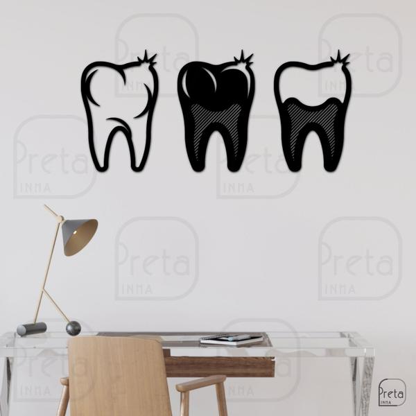 Imagem de Escultura de Parede Decorativo Profissão Dentista 60x118cm