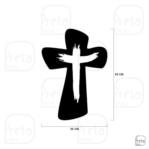 Imagem de Escultura de Parede Decorativo Religião Cruz 50x35cm