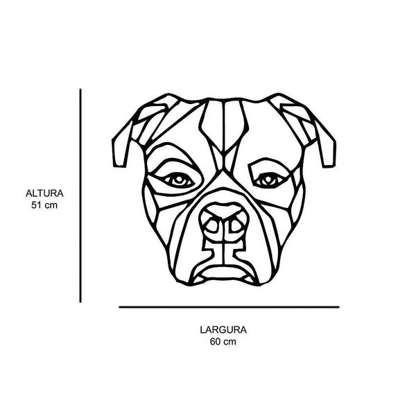 Imagem de Escultura de Parede em MDF Bulldog Americano Geométrico