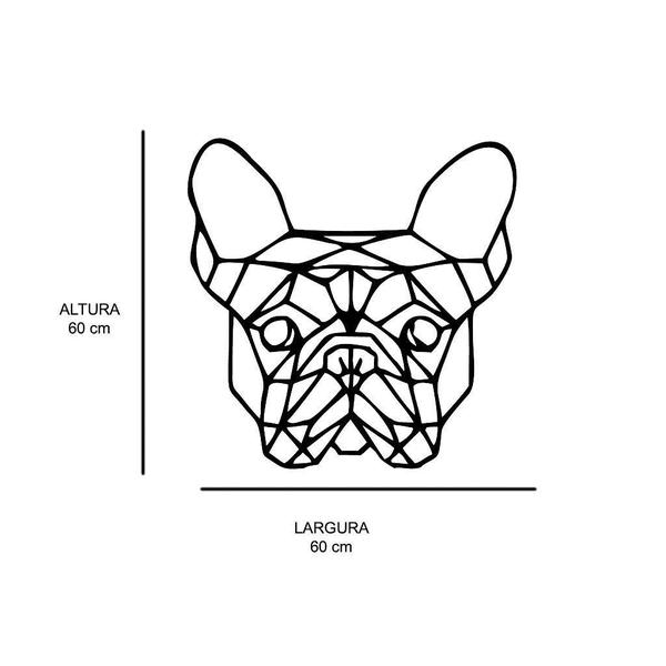 Imagem de Escultura de Parede em MDF Bulldog Francês Geométrico