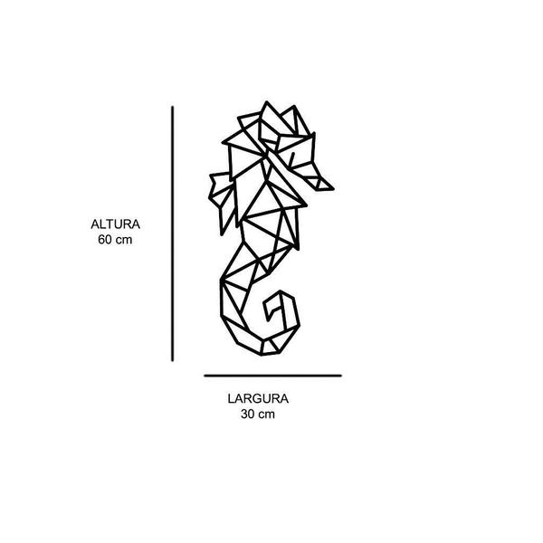 Imagem de Escultura de Parede em MDF Cavalo Marinho Geométrico