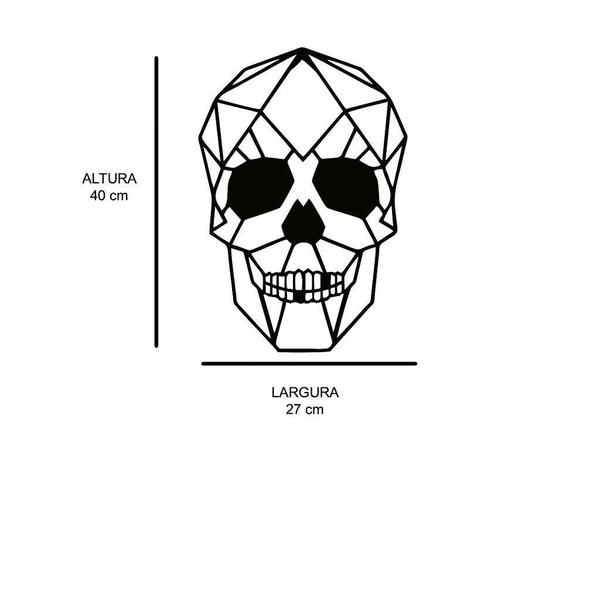 Imagem de Escultura de Parede em MDF Caveira Masculina Geométrico