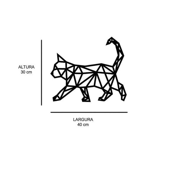 Imagem de Escultura de Parede em MDF Gato Geométrico 3