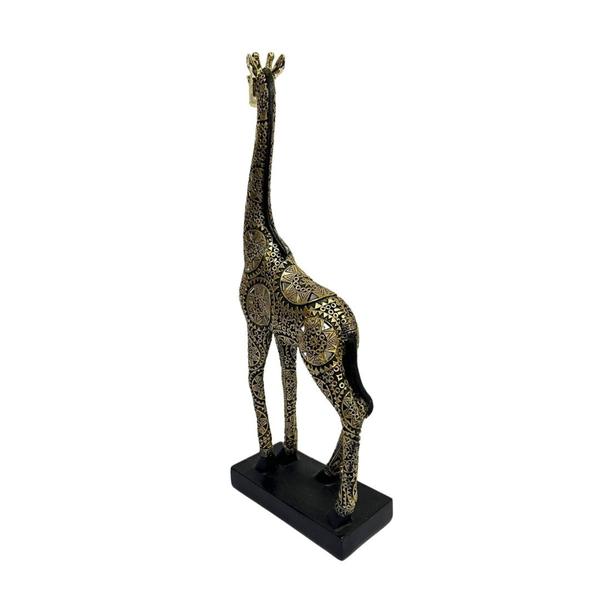 Imagem de Escultura de Resina Girafa Dourada e Preta - 33,5CM