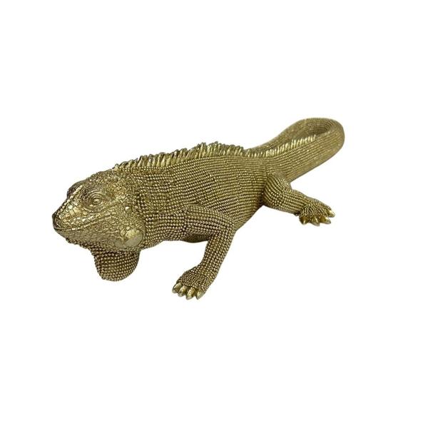 Imagem de Escultura de Resina Iguana Dourada - 31CM