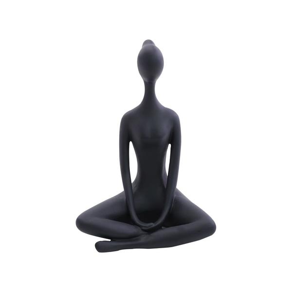 Imagem de Escultura de Resina Posições de Yoga Preta 26x20x12cm Hubme