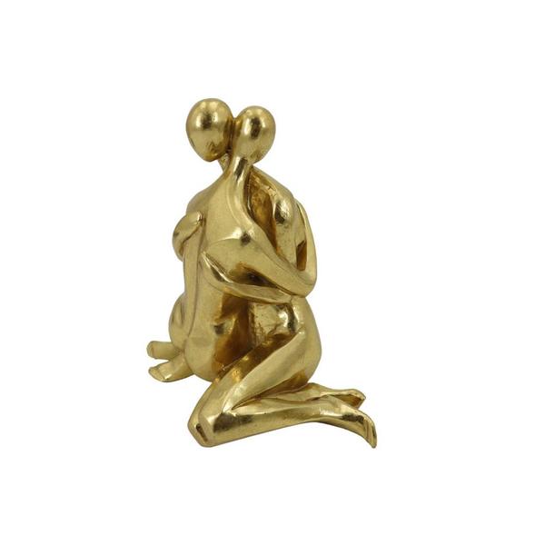 Imagem de Escultura Decorativa Abraço em Resina Dourada 20cm CD0162 BTC