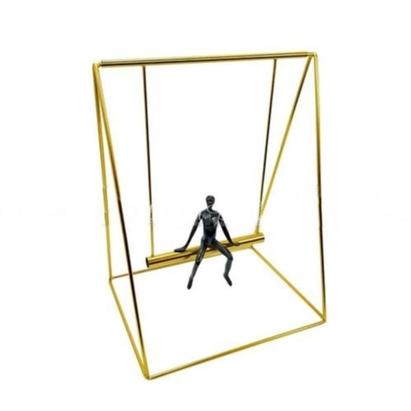 Imagem de Escultura Decorativa Balanço Maior Metal Dourado luxo