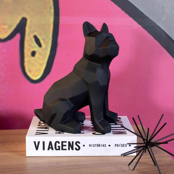 Imagem de Escultura Decorativa Cachorro em Resina preto 26x20cm -  D'Rossi