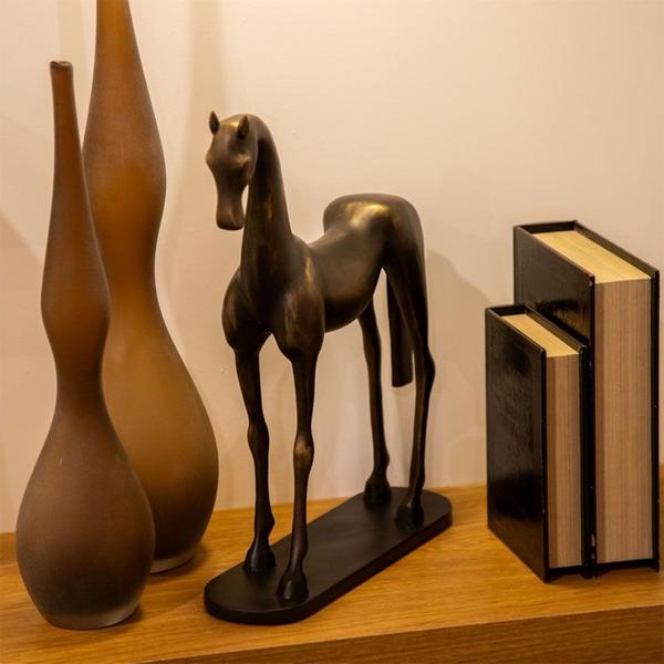 Imagem de Escultura Decorativa Cavalo em Resina Bronze 42cm SS0250 BTC