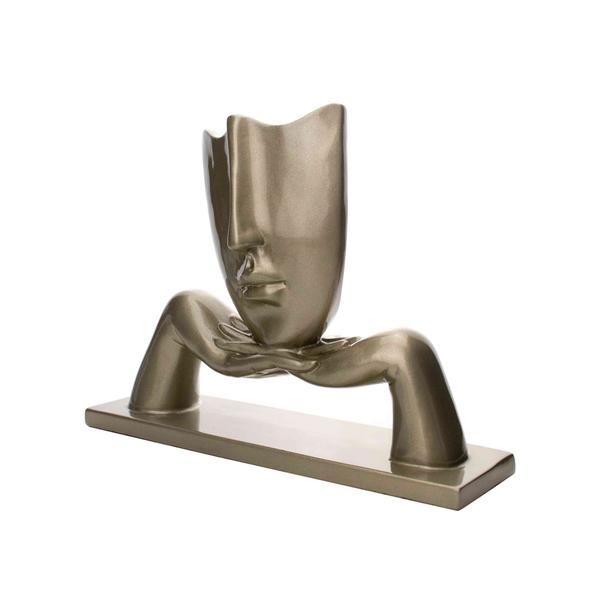 Imagem de Escultura Decorativa com Base Descanso Ouro Velho Fosco 23x30 cm - D'Rossi