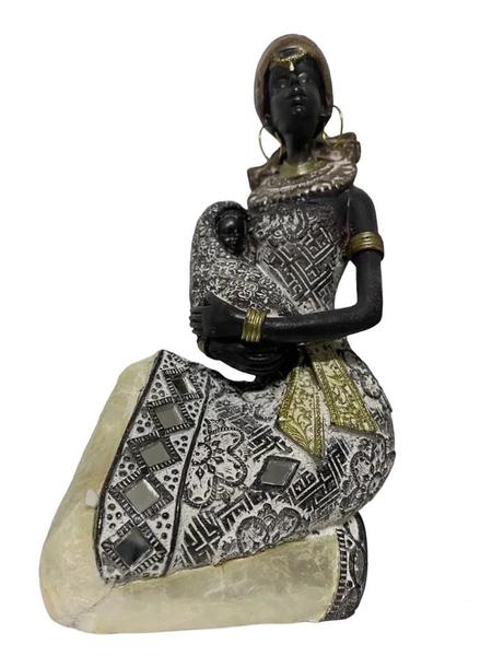 Imagem de Escultura Decorativa de Luxo Mãe Familia Africana Filhos