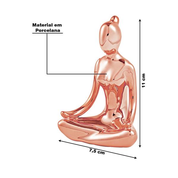 Imagem de Escultura Decorativa de Yoga em Porcelana 1 Rose G39 - Gran Belo