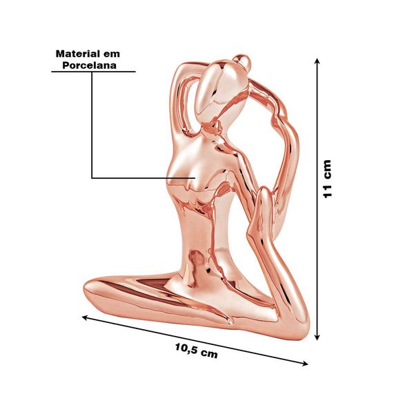 Imagem de Escultura Decorativa de Yoga em Porcelana 3 Rose G39 - Gran Belo