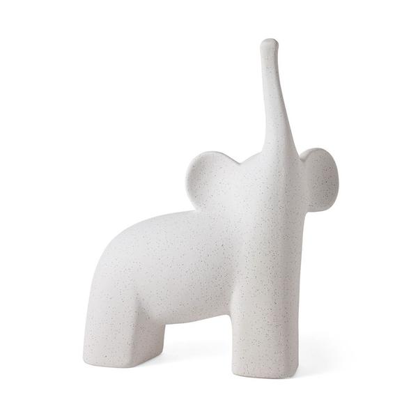 Imagem de Escultura Decorativa Elefante em Cerâmica Branco 33cm 16569G Mart