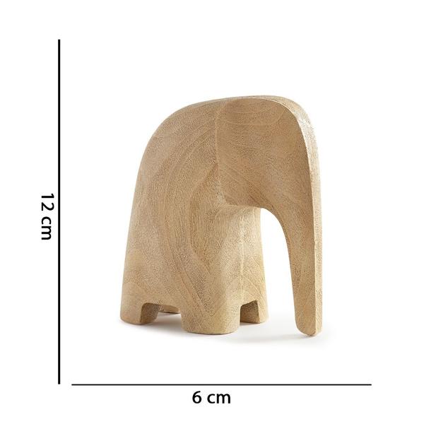 Imagem de Escultura Decorativa "Elefante" em Poliresina Madeira 12x6 cm - D'Rossi