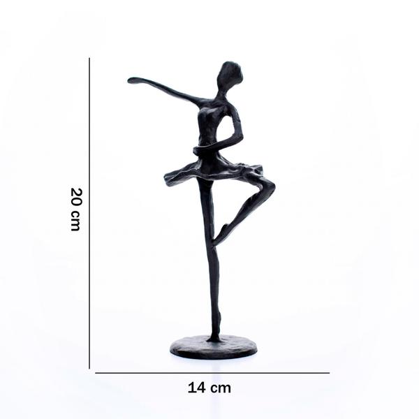 Imagem de Escultura Decorativa em Metal Preto Bailarina 20x14 cm - D'Rossi