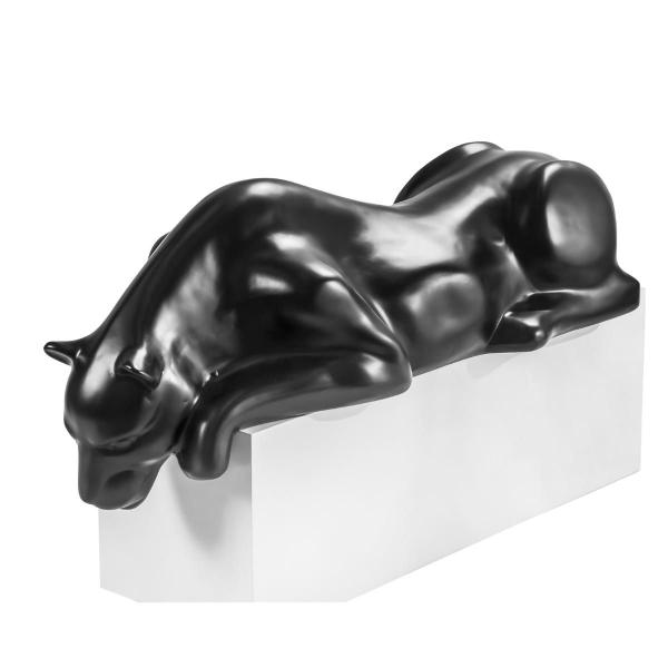 Imagem de Escultura Decorativa Estátua Pantera Bebendo Água Piscina, Luxo 102cm