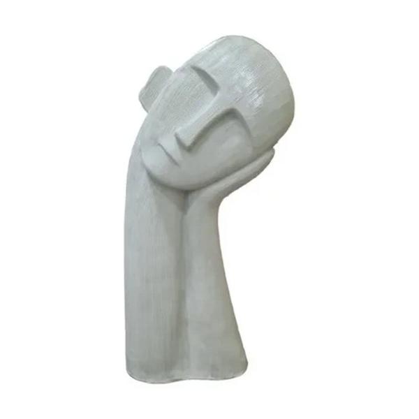 Imagem de Escultura Decorativa Face em Poliresina Cinza Mart