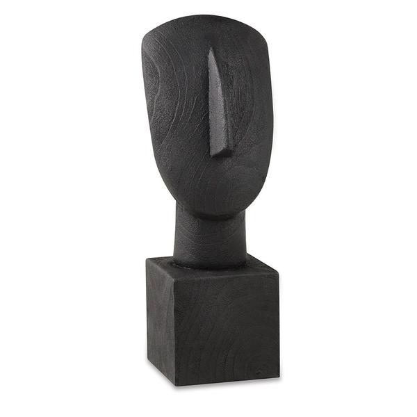 Imagem de Escultura Decorativa "Face" em Poliresina Preto 32x11,5 cm - D'Rossi