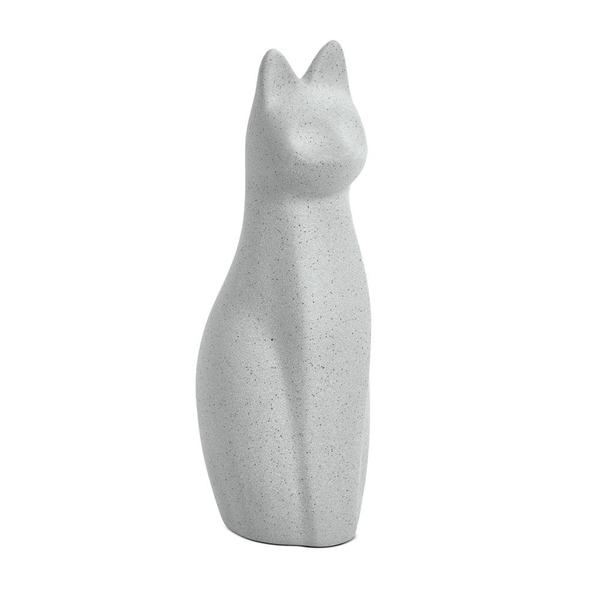 Imagem de Escultura Decorativa Gato em Cerâmica Cinza 28cm 17546 Mart