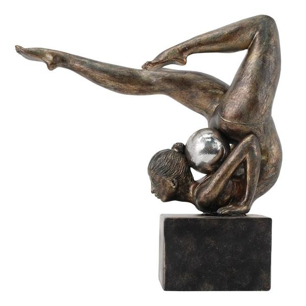 Imagem de Escultura decorativa ginasta em resina bronze