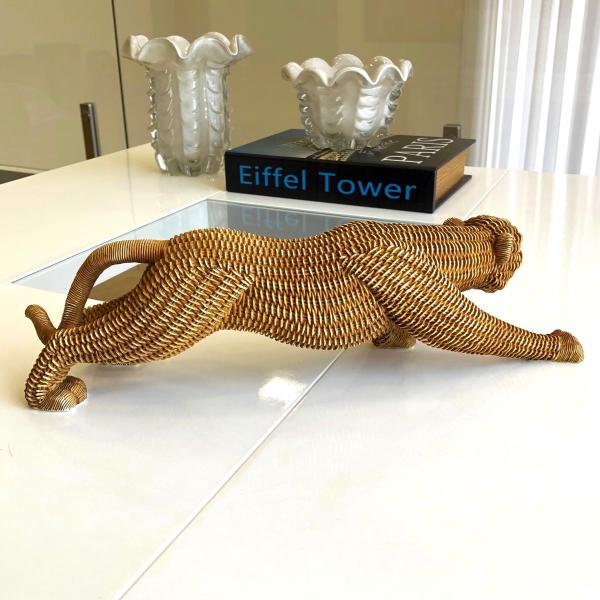 Imagem de Escultura Decorativa Leopardo Em Resina 39 cm