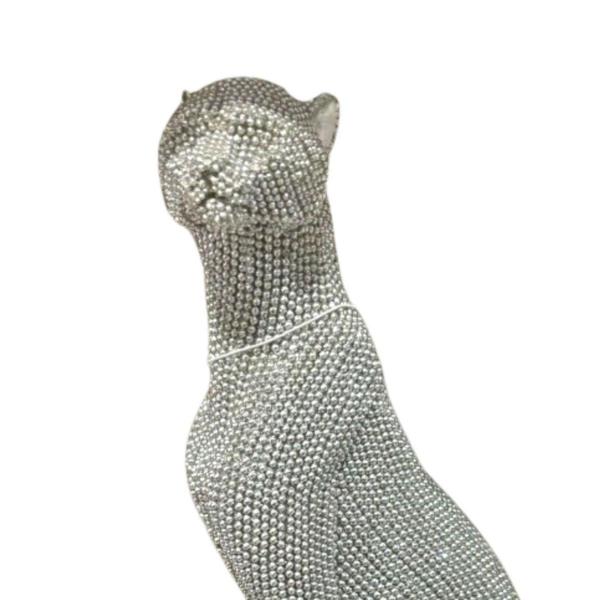 Imagem de Escultura Decorativa Leopardo Sentado em Resina Diamond 23 cm - BRAS CONTINENTAL