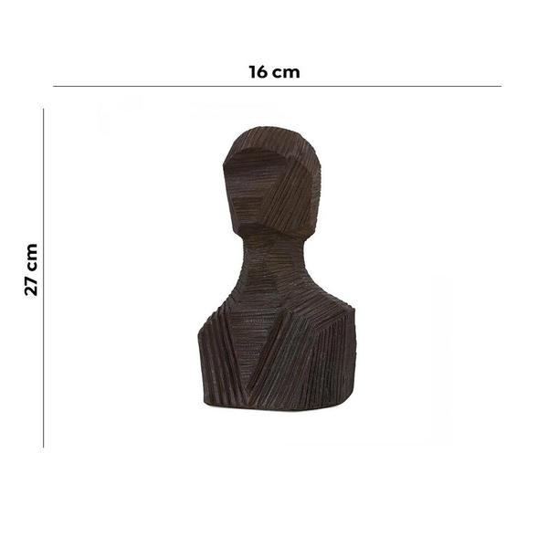 Imagem de Escultura Decorativa Resina Marrom Busto 2716 cm BTC