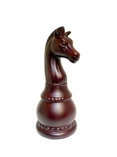 Imagem de ESCULTURA DECORATIVA XADREZ CAVALO MARROM 21cm