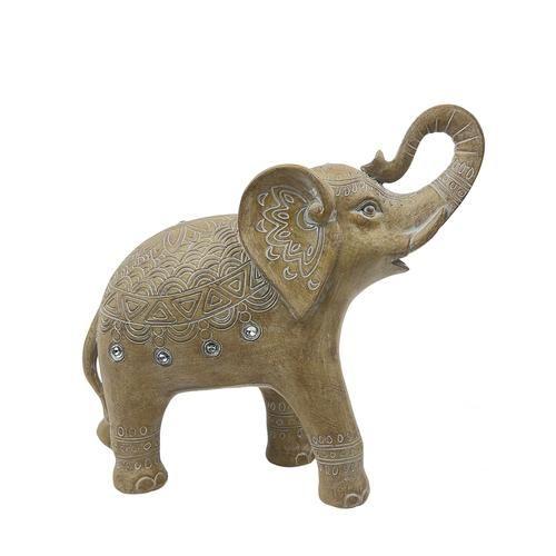 Imagem de ESCULTURA ELEFANTE DE RESINA MARROM AMADEIRADO 25,5cm