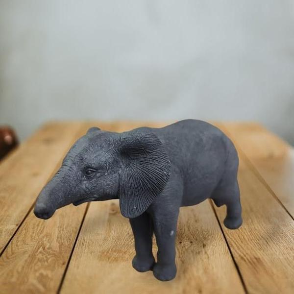 Imagem de Escultura Elefante Em Poliresina Preto 15Cm Mart Decorativo