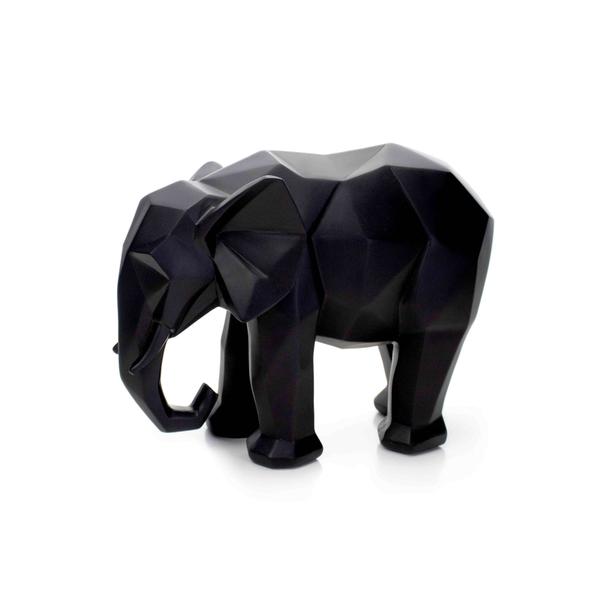 Imagem de Escultura Elefante em Poliresina Preto 20x25x13 cm - D'Rossi