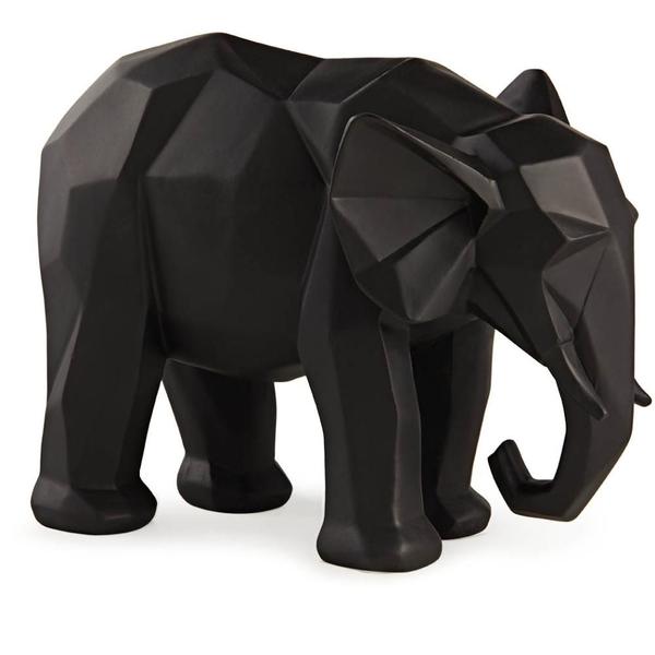 Imagem de Escultura elefante em poliresina preto