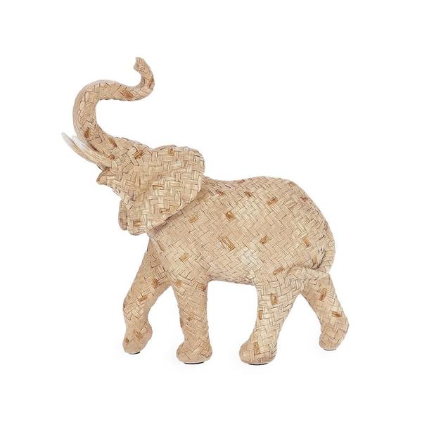 Imagem de Escultura elefante em polirresina estilo palha bege mart