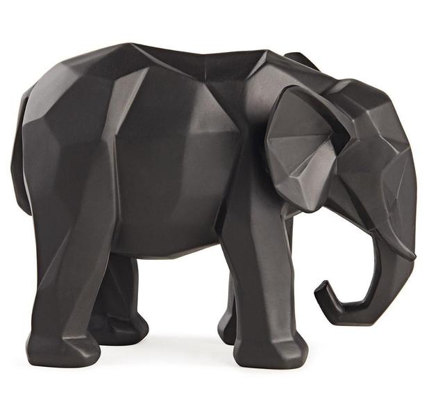 Imagem de Escultura Elefante Poliresina Preto 15X11X20Cm - Mart 13262