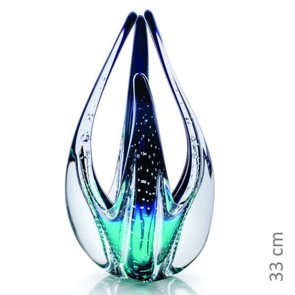 Imagem de Escultura Em Cristal Murano Esmeralda E Preto 33Cm