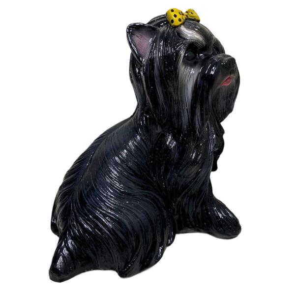 Imagem de Escultura em Resina Cachorro Yorkshire 1 Unidade Resistente Pintado à Mão