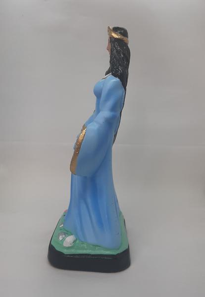 Imagem de Escultura Estatueta Imagem Estátua Em Gesso 22cm Altar Congá Orixá Iemanjá Vestido Azul E Branco Umbanda Candomblé