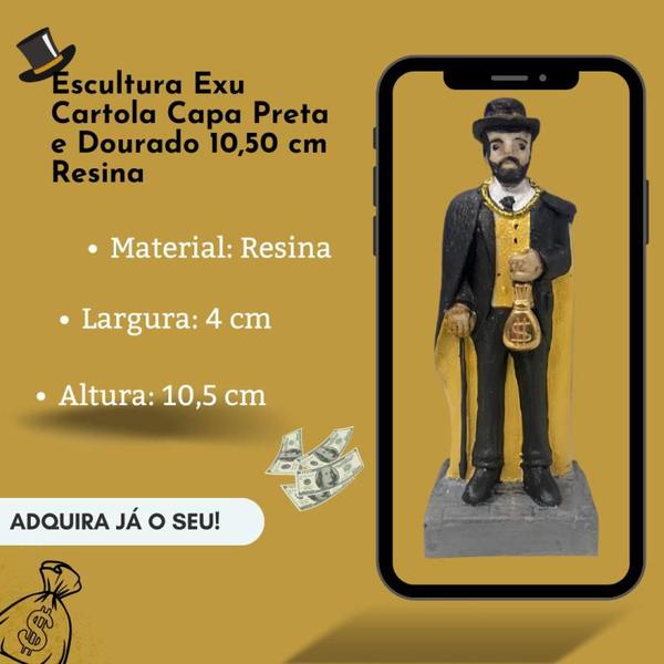 Imagem de Escultura Exú Cartola 10,5 cm em Resina - Selecione a Cor