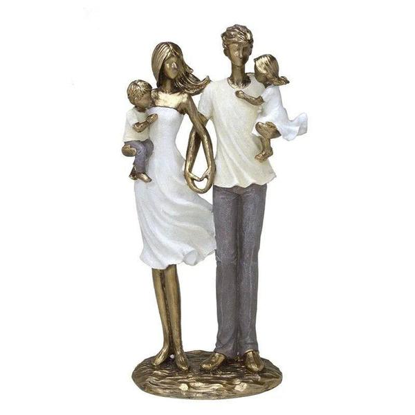 Imagem de Escultura Família Casal de Filhos no Colo Resina 14x8x26cm - mabruk