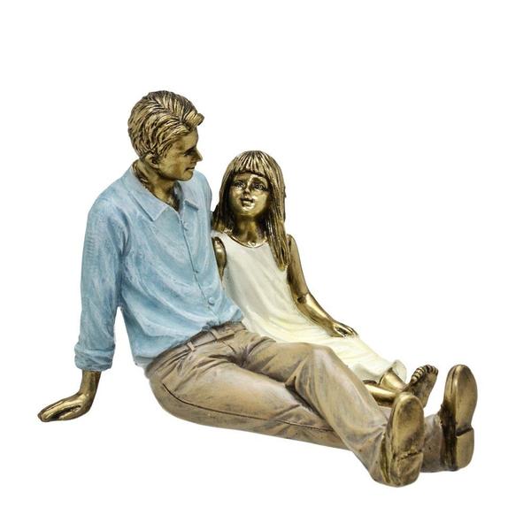 Imagem de Escultura Família Decorativa Pai Com Filha